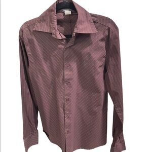 Clone men’s shirt, brown size medium, long sleeve button down